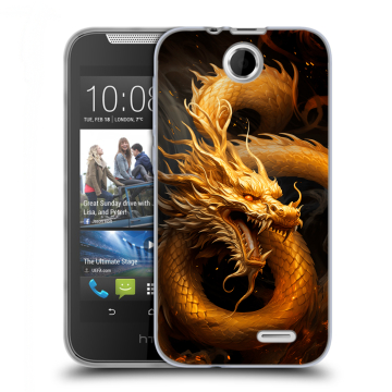 Силиконовый чехол на HTC Desire 310 с принтом Золотой дракон Силиконовый чехол на HTC Desire 310 с принтом Золотой дракон
