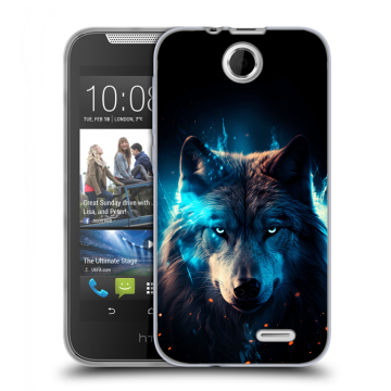 Силиконовый чехол на HTC Desire 310 с принтом Волк ночной