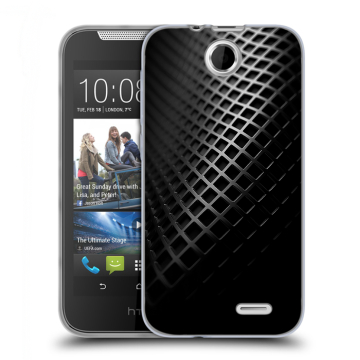 Силиконовый чехол на HTC Desire 310 с принтом Текстура металла