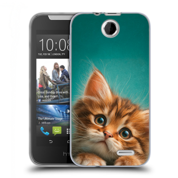 Силиконовый чехол на HTC Desire 310 с принтом котенок