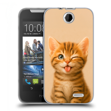 Силиконовый чехол на HTC Desire 310 с принтом котенок