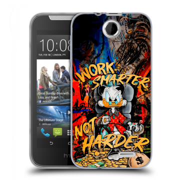 Силиконовый чехол на HTC Desire 310 с принтом Дональд Дак Деньги