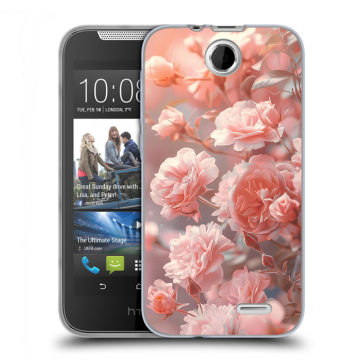 Силиконовый чехол на HTC Desire 310 с принтом Розовые розы