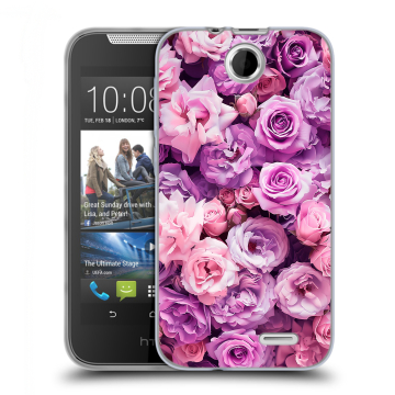 Силиконовый чехол на HTC Desire 310 с принтом лавандовые розы Силиконовый чехол на HTC Desire 310 с принтом лавандовые розы