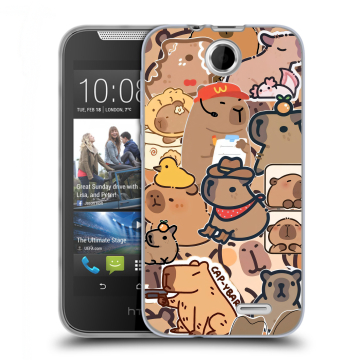 Силиконовый чехол на HTC Desire 310 с принтом капибара