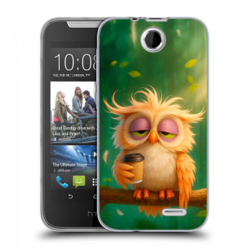 Силиконовый чехол на HTC Desire 310 с принтом сова