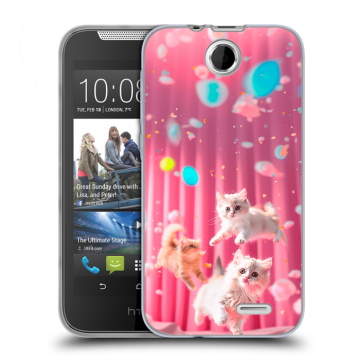 Силиконовый чехол на HTC Desire 310 с принтом милые котики Силиконовый чехол на HTC Desire 310 с принтом милые котики