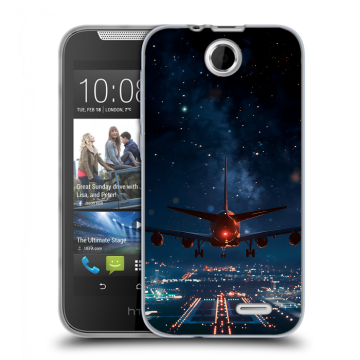 Силиконовый чехол на HTC Desire 310 с принтом самолет