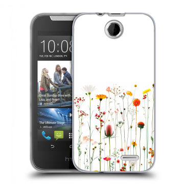 Силиконовый чехол на HTC Desire 310 с принтом цветы