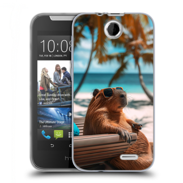 Силиконовый чехол на HTC Desire 310 с принтом Капибара