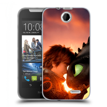 Силиконовый чехол на HTC Desire 310 с принтом Как приручить дракона