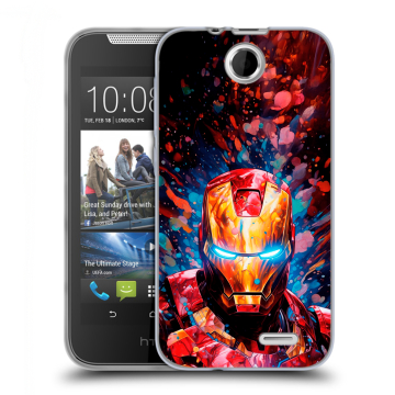 Силиконовый чехол на HTC Desire 310 с принтом Железный человек Ironman