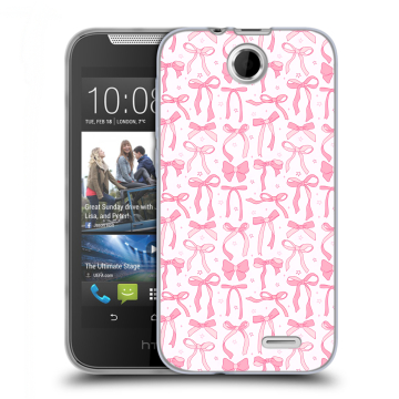 Силиконовый чехол на HTC Desire 310 с принтом Розовые бантики
