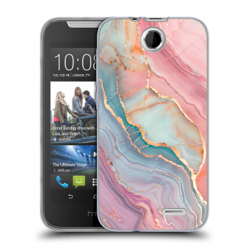Силиконовый чехол на HTC Desire 310 с принтом розовый мрамор