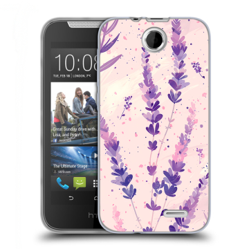 Силиконовый чехол на HTC Desire 310 с принтом цветы лаванда