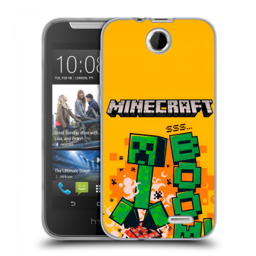 Силиконовый чехол на HTC Desire 310 с принтом Майнкрафт Minecraft