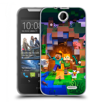 Силиконовый чехол на HTC Desire 310 с принтом Майнкрафт Minecraft Силиконовый чехол на HTC Desire 310 с принтом Майнкрафт Minecraft