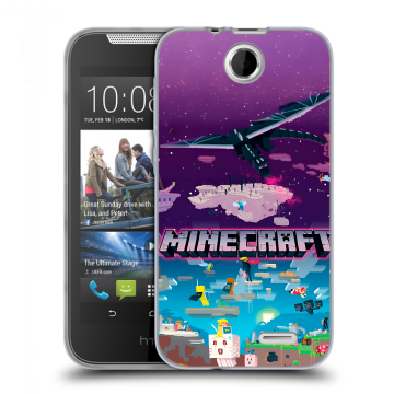 Силиконовый чехол на HTC Desire 310 с принтом Майнкрафт Minecraft
