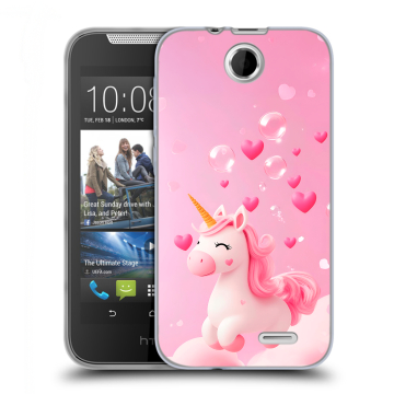 Силиконовый чехол на HTC Desire 310 с принтом Единорог