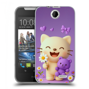 Силиконовый чехол на HTC Desire 310 с принтом для девочек