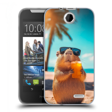 Силиконовый чехол на HTC Desire 310 с принтом Капибара