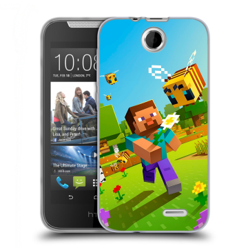 Силиконовый чехол на HTC Desire 310 с принтом Майнкрафт Minecraft