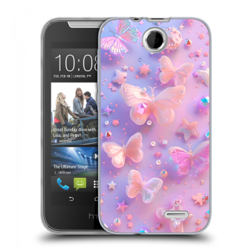 Силиконовый чехол на HTC Desire 310 с принтом Бабочки