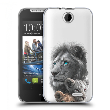 Силиконовый чехол на HTC Desire 310 с принтом Львы Силиконовый чехол на HTC Desire 310 с принтом Львы