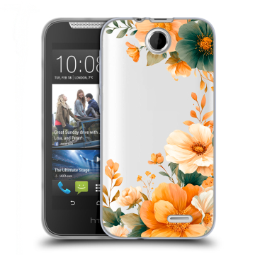Силиконовый чехол на HTC Desire 310 с принтом Цветы принт Силиконовый чехол на HTC Desire 310 с принтом Цветы принт