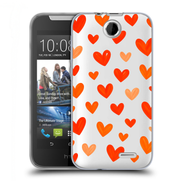 Силиконовый чехол на HTC Desire 310 с принтом Сердечки Силиконовый чехол на HTC Desire 310 с принтом Сердечки