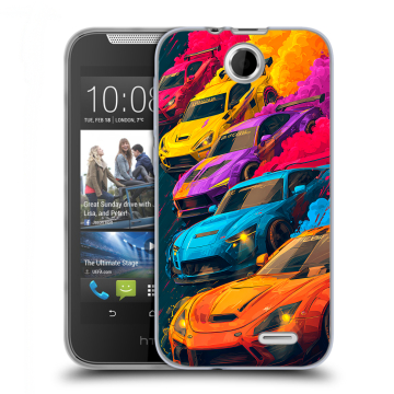 Силиконовый чехол на HTC Desire 310 с принтом Тачки Силиконовый чехол на HTC Desire 310 с принтом Тачки