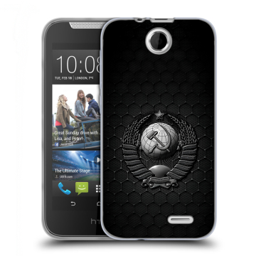 Силиконовый чехол на HTC Desire 310 с принтом Герб Флаг СССР