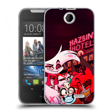 Силиконовый чехол на HTC Desire 310 с принтом Hazbin Hotel Отель Хазбин