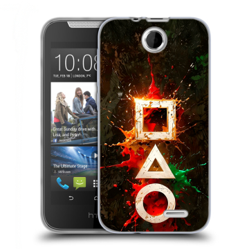 Силиконовый чехол на HTC Desire 310 с принтом Squid Game Игра кальмара