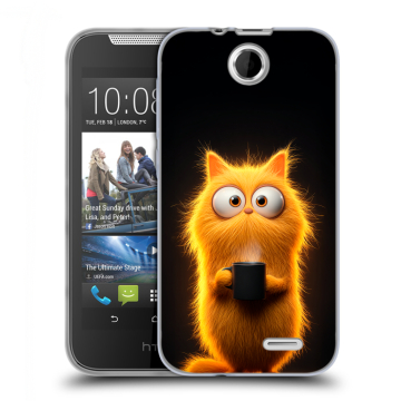 Силиконовый чехол на HTC Desire 310 с принтом Смешной кот