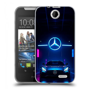 Силиконовый чехол на HTC Desire 310 с принтом Mercedes Мерседес