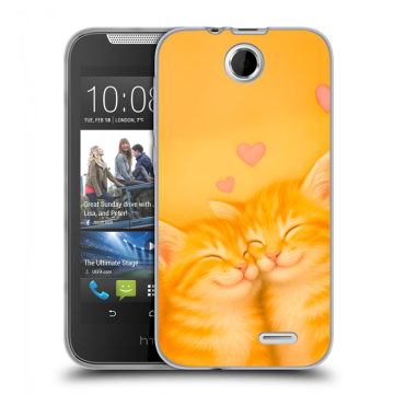 Силиконовый чехол на HTC Desire 310 с принтом Милые котята