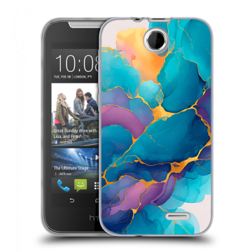 Силиконовый чехол на HTC Desire 310 с принтом Мрамор блестки Силиконовый чехол на HTC Desire 310 с принтом Мрамор блестки