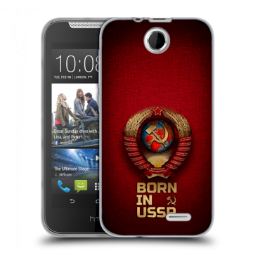Силиконовый чехол на HTC Desire 310 с принтом Флаг Герб СССР Силиконовый чехол на HTC Desire 310 с принтом Флаг Герб СССР