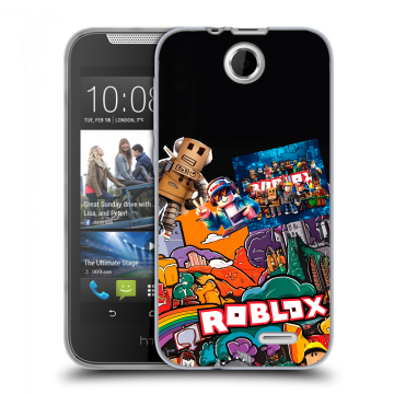 Силиконовый чехол на HTC Desire 310 с принтом Roblox Роблокс