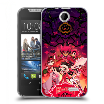 Силиконовый чехол на HTC Desire 310 с принтом Hazbin Hotel Отель Хазбин