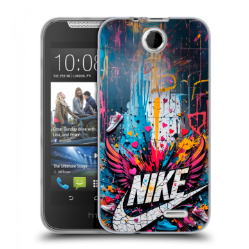 Силиконовый чехол на HTC Desire 310 с принтом Nike Найк
