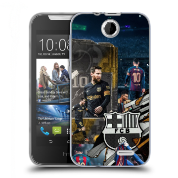 Силиконовый чехол на HTC Desire 310 с принтом Messi Barcelona