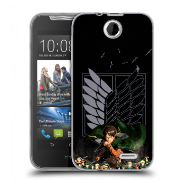 Силиконовый чехол на HTC Desire 310 с принтом Атака титанов