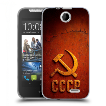 Силиконовый чехол на HTC Desire 310 с принтом Флаг Герб СССР