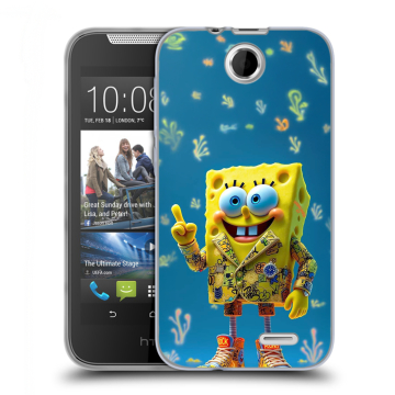 Силиконовый чехол на HTC Desire 310 с принтом Спанч боб Спанчбоб
