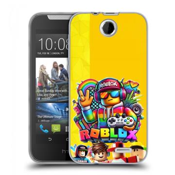 Силиконовый чехол на HTC Desire 310 с принтом Roblox Роблокс