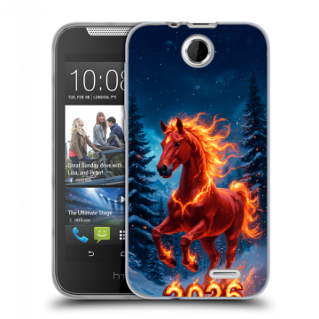 Силиконовый чехол на HTC Desire 310 с принтом Новый год коня Силиконовый чехол на HTC Desire 310 с принтом Новый год коня