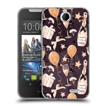 Силиконовый чехол на HTC Desire 310 с принтом Новый год Силиконовый чехол на HTC Desire 310 с принтом Новый год