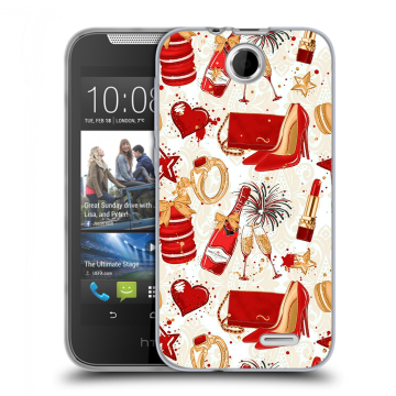 Силиконовый чехол на HTC Desire 310 с принтом Новый год Силиконовый чехол на HTC Desire 310 с принтом Новый год